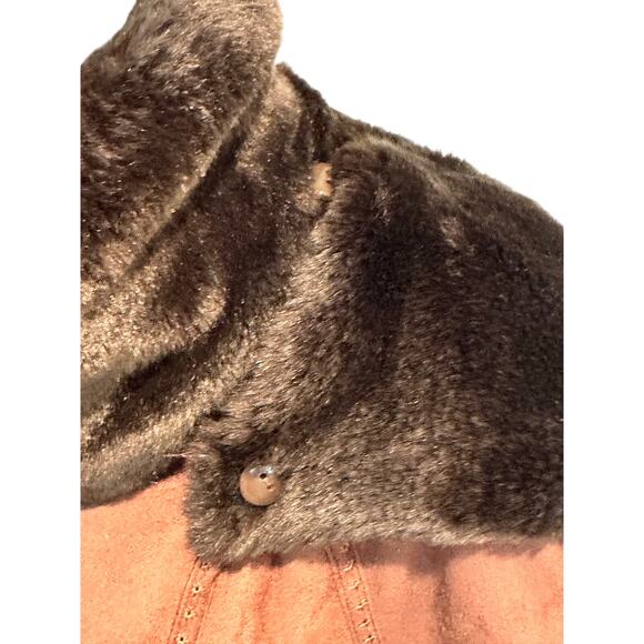 Gallery XL Ladies Faux Leather & Suede Button Down & Hooded Mid Length Coat - Picture 11 of 16